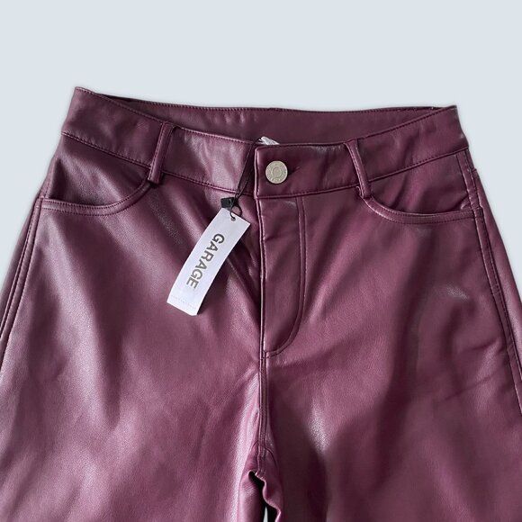 NEW Garage Brooke Faux Leather Straight Pants Sz XS - Picture 2 of 8